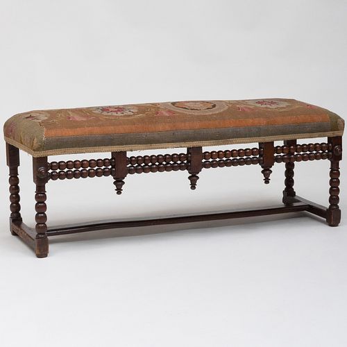 CONTINENTAL TURNED MAHOGANY BENCH 3bb77f