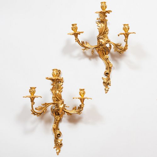 PAIR OF LOUIS XV STYLE GILT-METAL