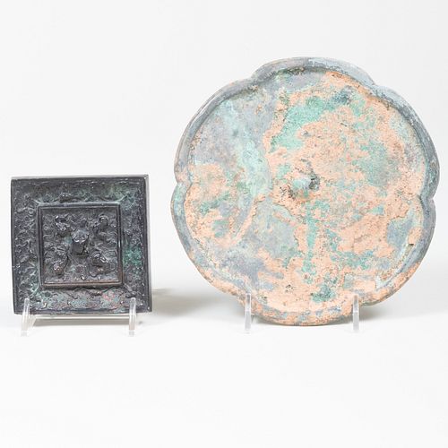 TWO CHINESE BRONZE MIRRORSThe first 3bb7f9