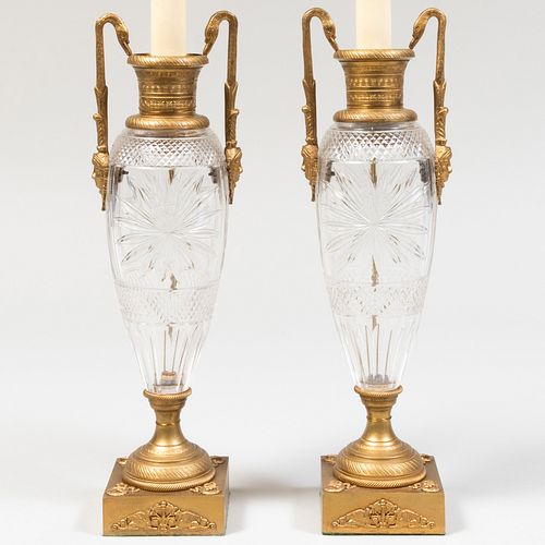 PAIR OF GILT BRONZE MOUNTED CUT 3bb82a