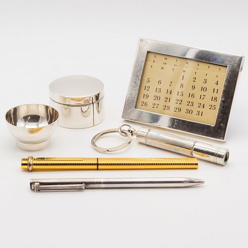 GROUP OF SILVER DESK ACCESSORIESComprising:

A