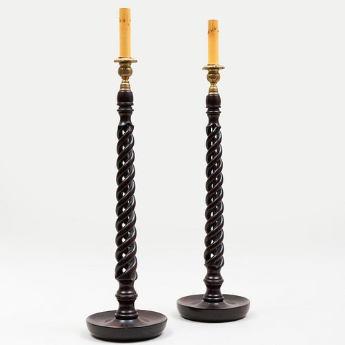 PAIR OF ENGLISH BRASS MOUNTED WOOD 3bb890