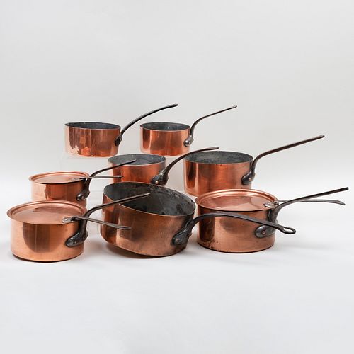 GROUP OF COPPER COOKWAREComprising Eight 3bb8cb