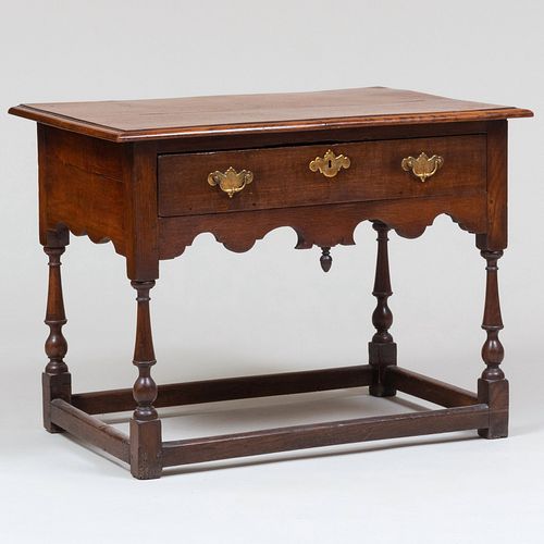 CHARLES II STYLE RUSTIC OAK SIDE