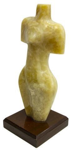 SIGNED ONYX SCULPTURE, NUDE FEMALE