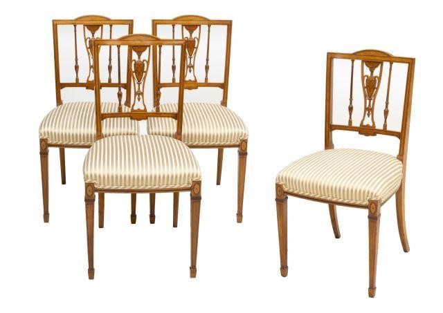 (4) SHERATON STYLE SATINWOOD DINING