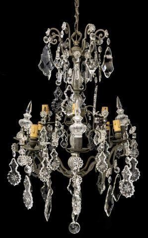 FRENCH 8-LIGHT METAL AND CRYSTAL