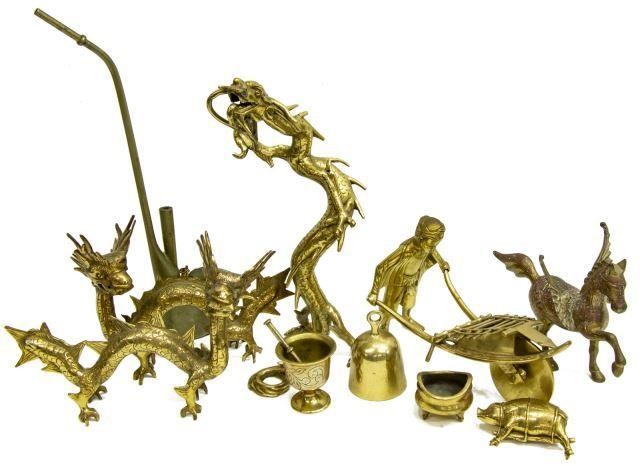 (10) COLLECTION OF BRASS FIGURAL