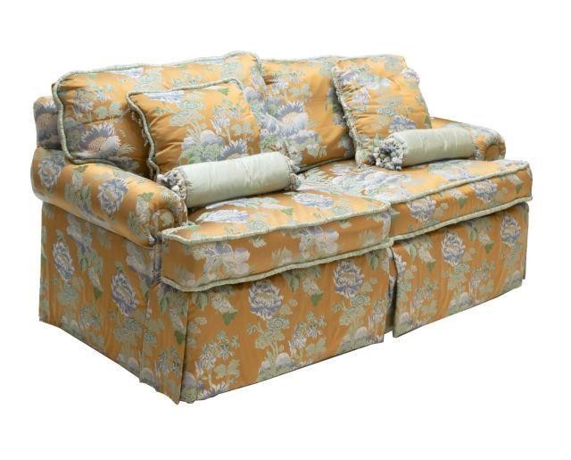 CONTEMPORARY TWO-SEAT FLORAL UPHOLSTERED