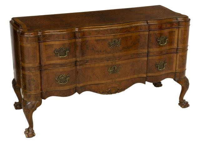 CONTINENTAL BURLED WALNUT TWO DRAWER 3be14f