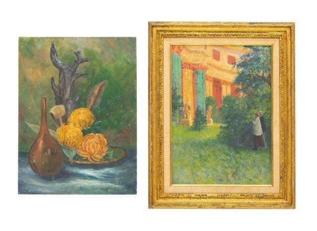  2 PAINTINGS STILL LIFE FIGURAL 3be1a3