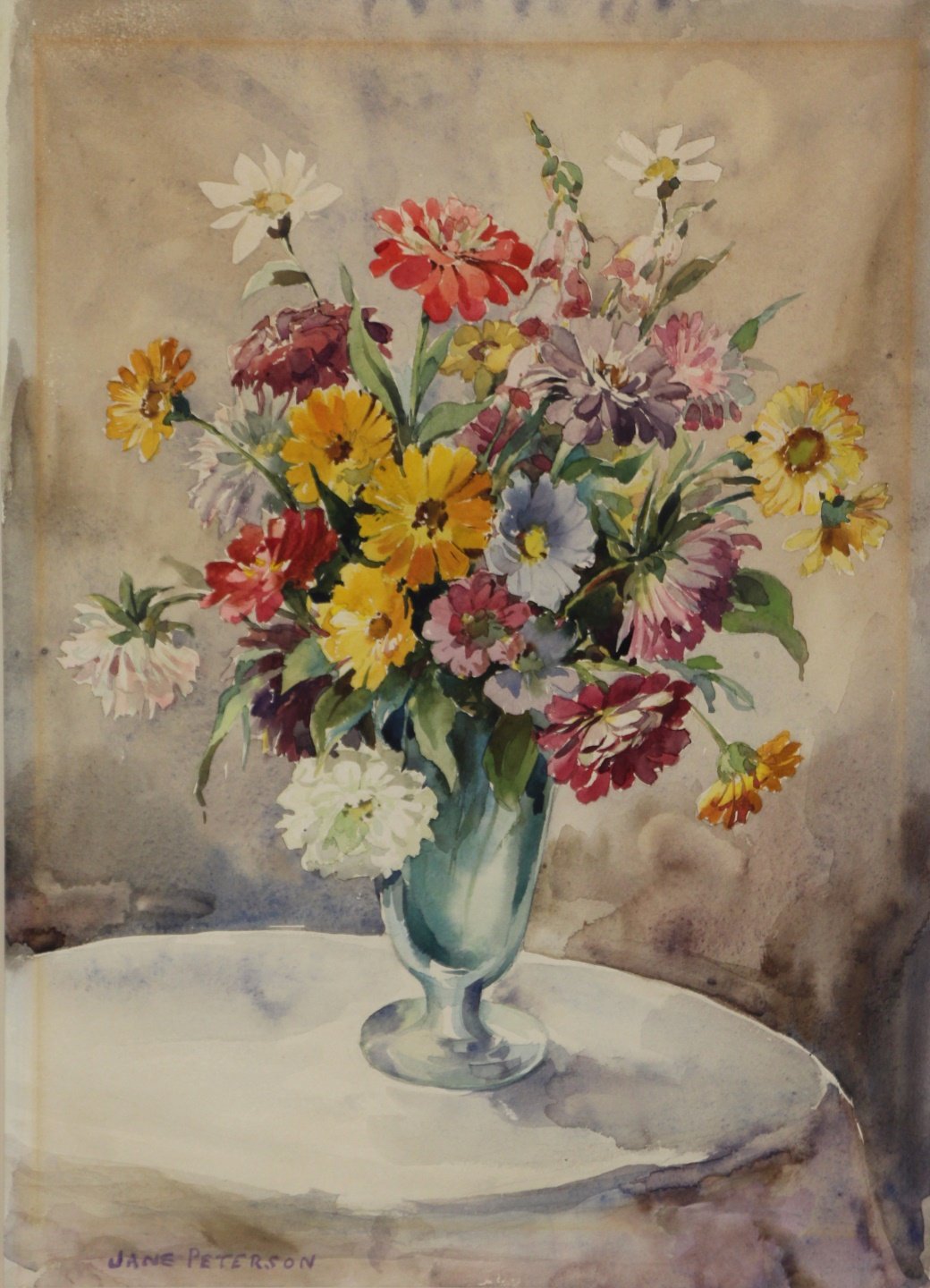 JANE PETERSON (ATTR.) Watercolor.