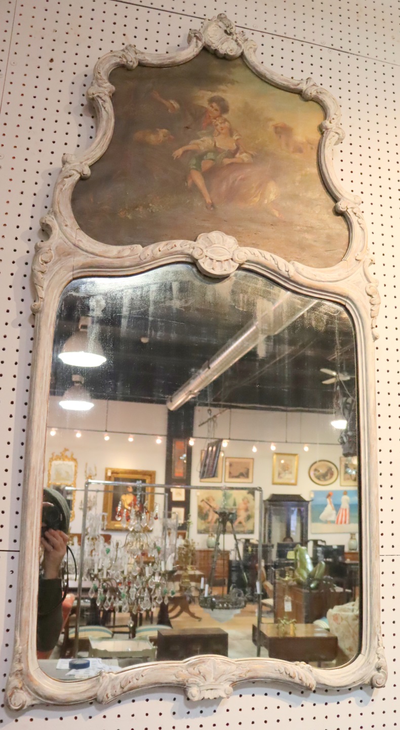 ANTIQUE FRENCH TRUMEAU MIRROR.