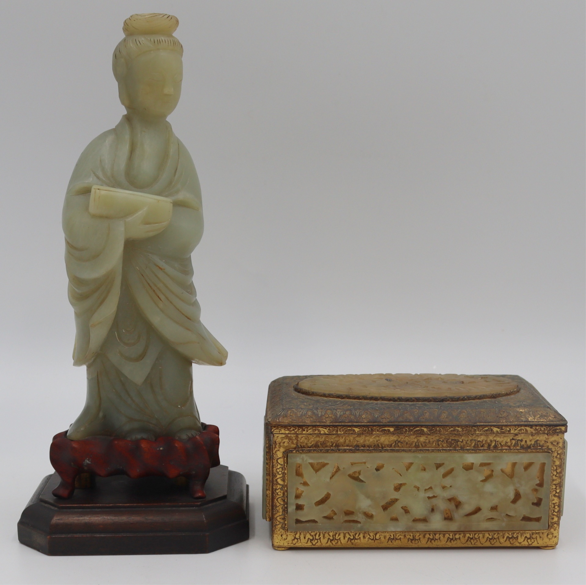 CHINESE CARVED JADE GROUPING. Includes