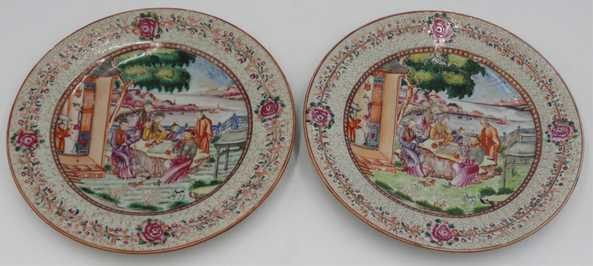 PAIR OF CHINESE EXPORT ENAMEL DECORATED