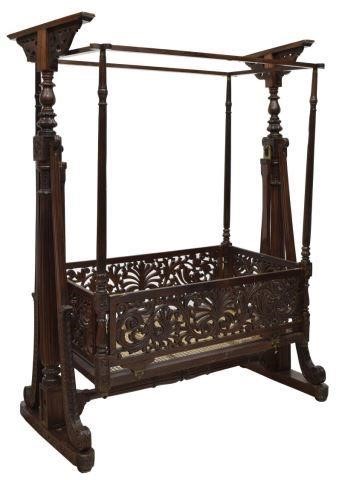 ANGLO INDIAN ROSEWOOD CRADLE FOR 3be2bd