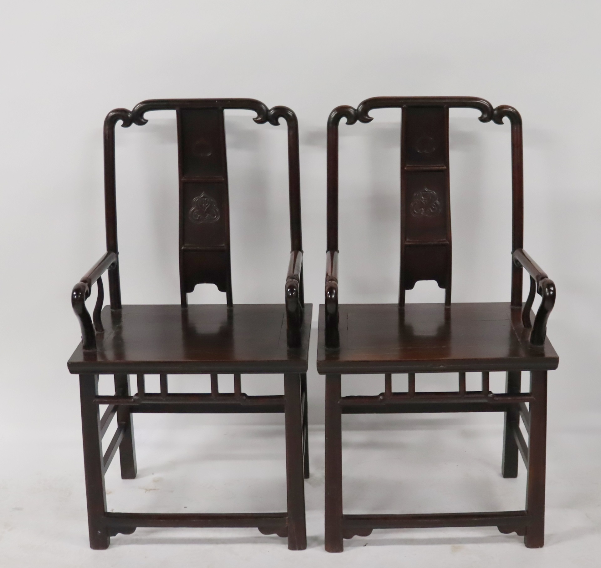 VINTAGE PAIR OF CHINESE HARDWOOD