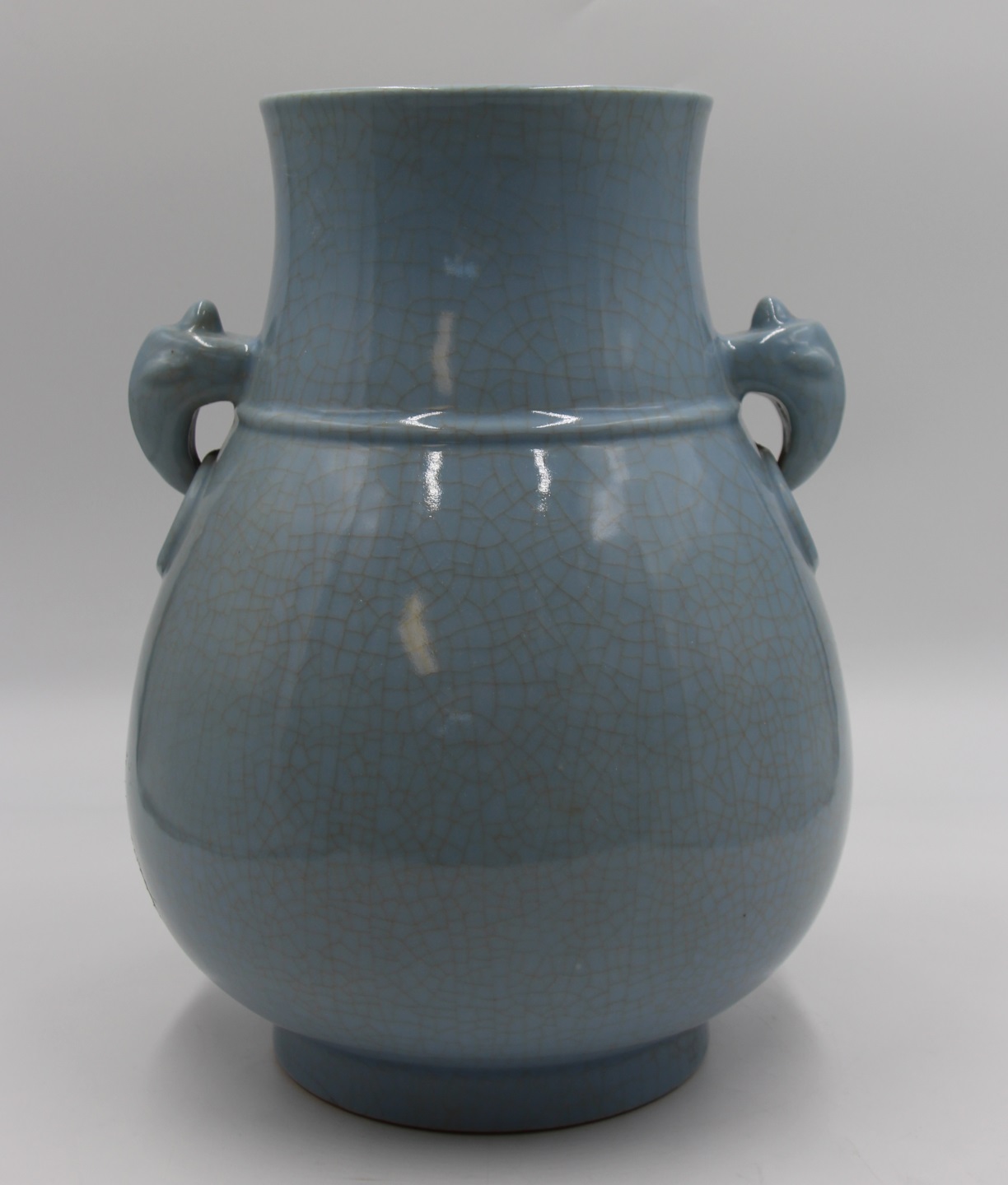 CHINESE POWDER BLUE CRACKLE HU FORM