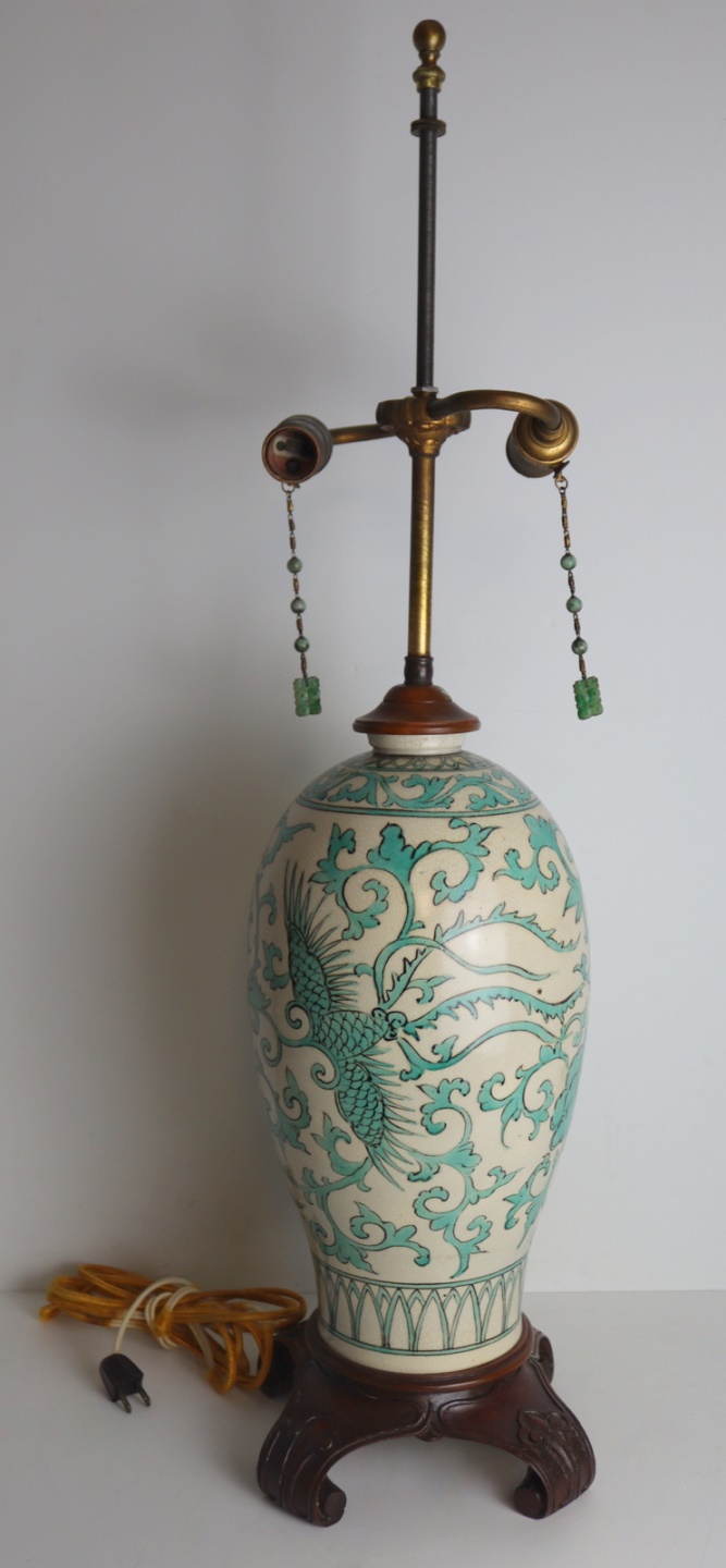 ASIAN PORCELAIN VASE MOUNTED AS