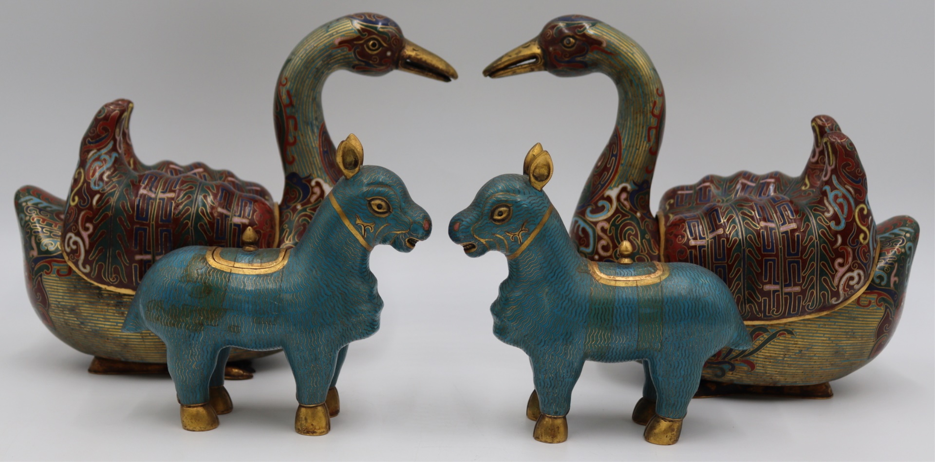 (2) PAIR OF CHINESE CLOISONNE INCENSE
