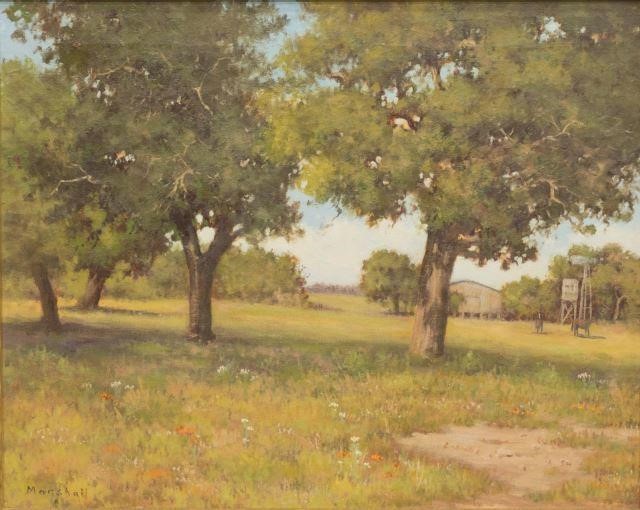 PAINTING TEXAS LIVE OAKS LANDSCAPE  3be31f