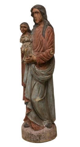 CARVED RELIGIOUS SCULPTURE, MARY