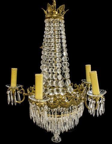 FRENCH EMPIRE STYLE CRYSTAL 10 LIGHT 3be333