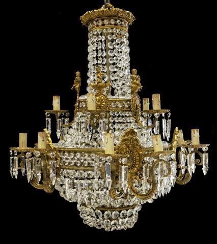 FRENCH EMPIRE STYLE 15-LIGHT CRYSTAL