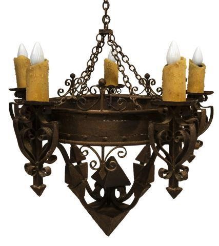 HEAVY GOTHIC STYLE IRON FIVE LIGHT 3be32f