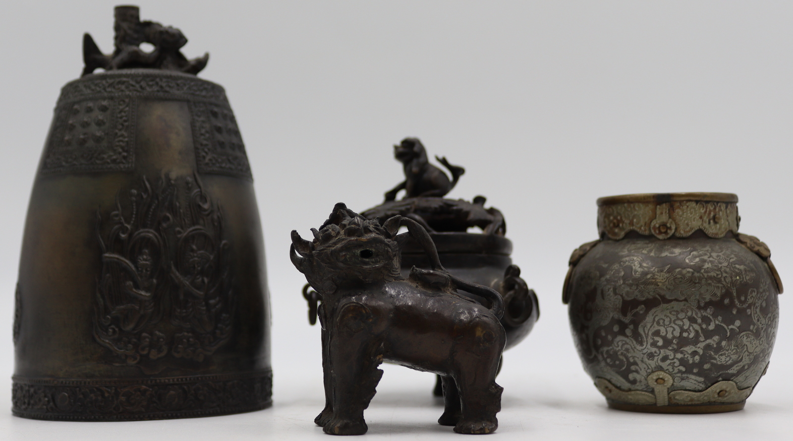 GROUPING OF (4) ASIAN BRONZES AND