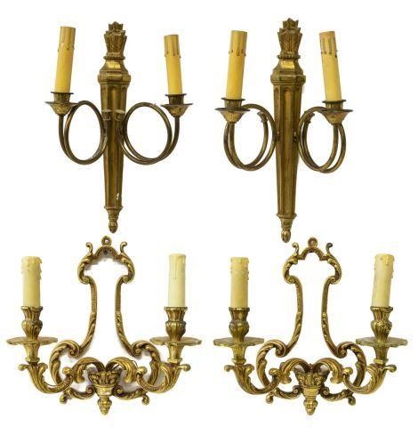 (4) FRENCH GILT TWO-LIGHT WALL