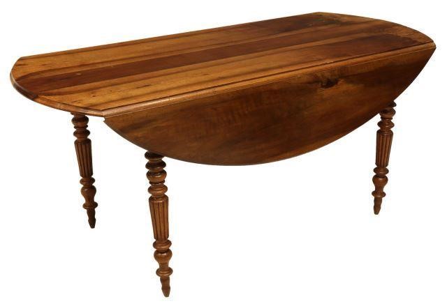 ANTIQUE FRENCH WALNUT DROPSIDE DINING