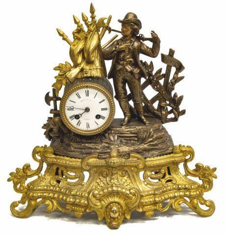 FRENCH GILT METAL FIGURAL MANTEL