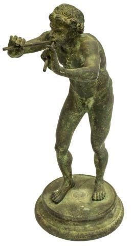 PATINATED BRONZE SATYR SCULPTURE  3be396