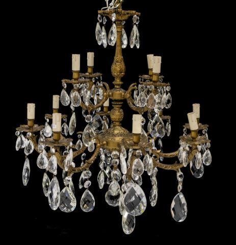 ITALIAN GILT METAL CRYSTAL 12 LIGHT 3be39e