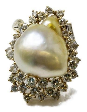 ESTATE 14K BAROQUE PEARL & 3.88CTTW