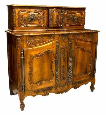 FRENCH LOUIS XV STYLE WALNUT SIDEBOARD,