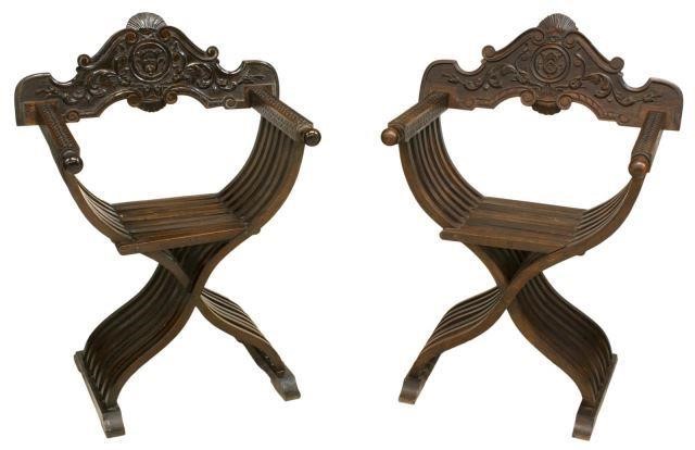  PAIR ITALIAN SAVONAROLA WALNUT 3be45b