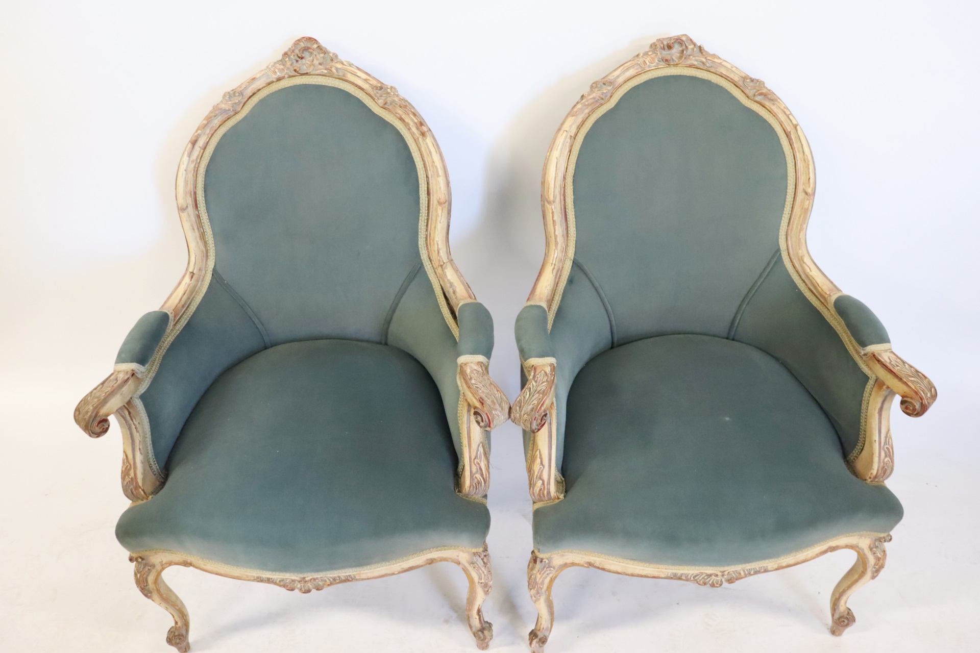 PAIR OF LOUIS XV STYLE CARVED &