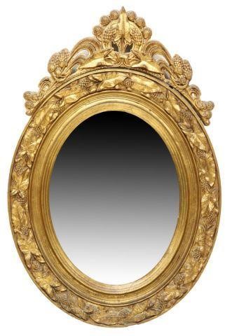 ITALIAN OVAL CARVED GILTWOOD WALL 3be4a5