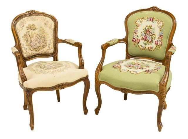  2 FRENCH LOUIS XV STYLE FAUTEUIL 3be4c8
