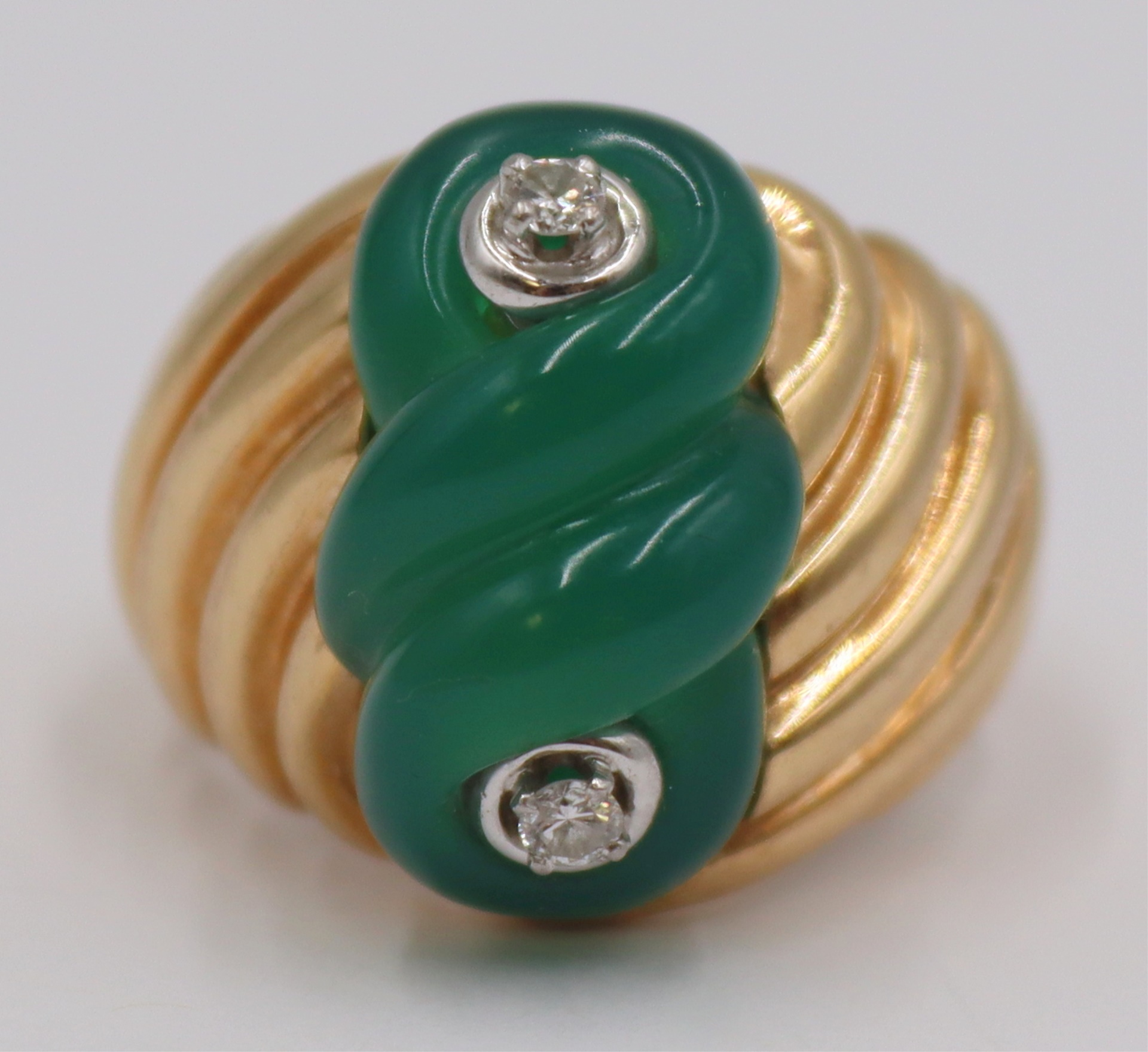 JEWELRY. 14KT GOLD, CARVED GEM,