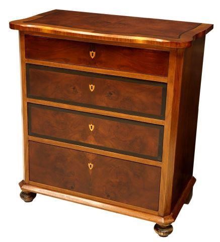 CONTINENTAL FIGURED CHEST OF DRAWERSContinental