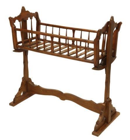 ANTIQUE FRENCH FRUITWOOD CRADLE 3be52e