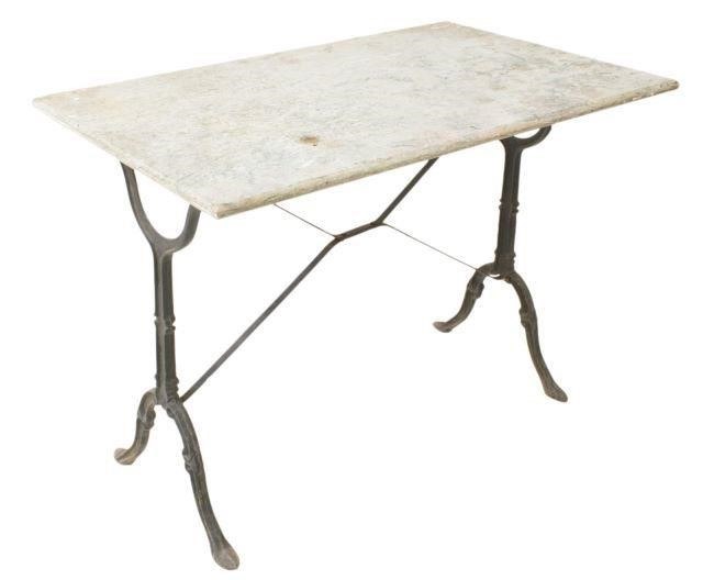 FRENCH MARBLE TOP IRON BASE BISTRO 3be52b