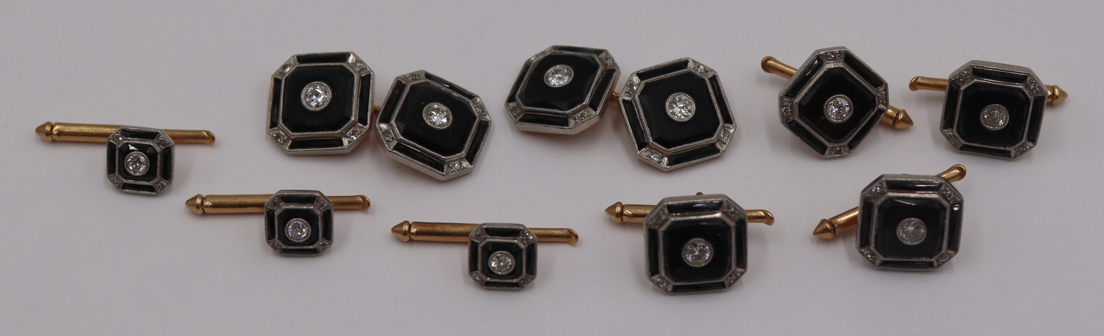 JEWELRY 9 PC MEN S ART DECO ONYX 3be561