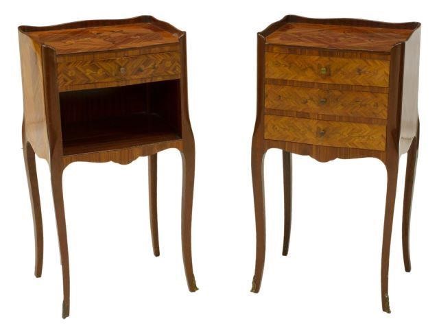  2 FRENCH LOUIS XV STYLE MARQUETRY 3be56f