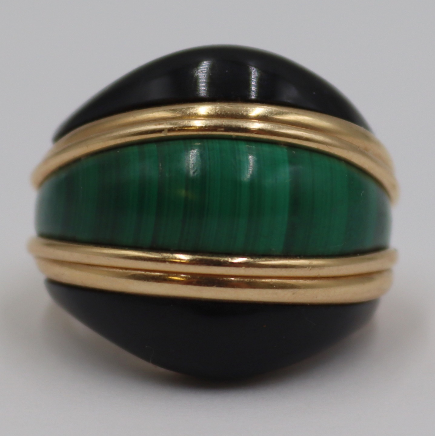 JEWELRY. 14KT GOLD, MALACHITE,