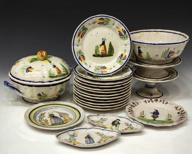 (20) FRENCH QUIMPER FAIENCE ASSEMBLED