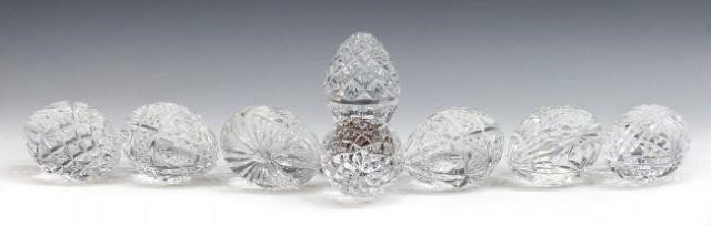  8 WATERFORD ART CRYSTAL EGG FORM 3be5cf
